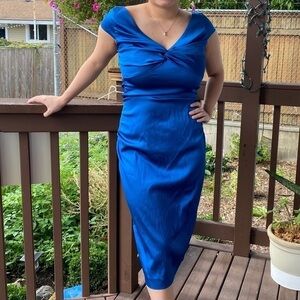 Blue Satin Dress